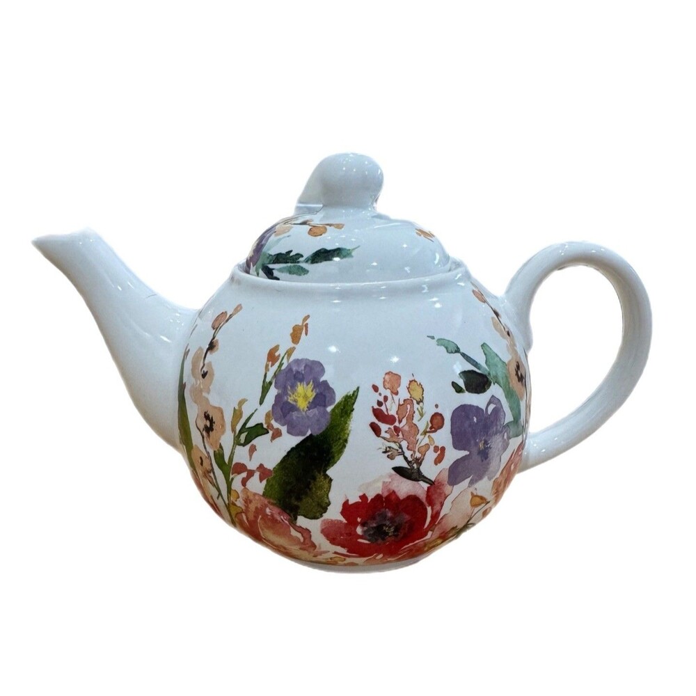 Dolly Parton Stoneware Floral Teapot Multicolor Glossy Lid Dishwasher Safe